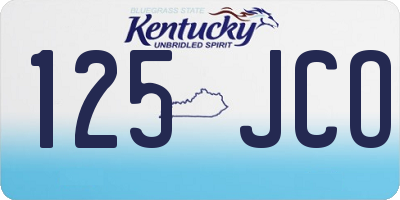 KY license plate 125JCO