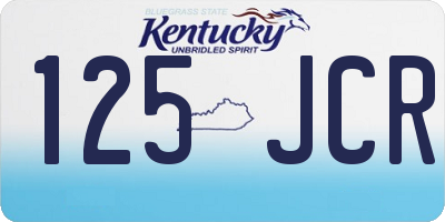 KY license plate 125JCR