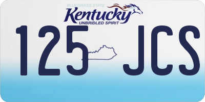 KY license plate 125JCS