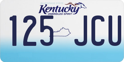 KY license plate 125JCU