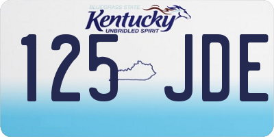 KY license plate 125JDE