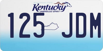 KY license plate 125JDM