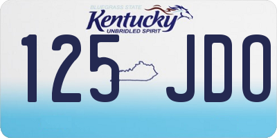 KY license plate 125JDO