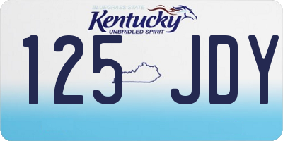 KY license plate 125JDY