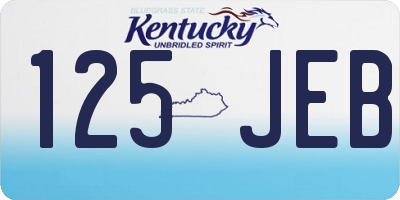 KY license plate 125JEB