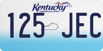KY license plate 125JEC