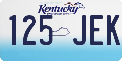 KY license plate 125JEK