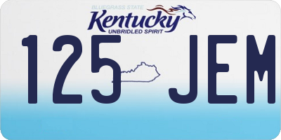 KY license plate 125JEM