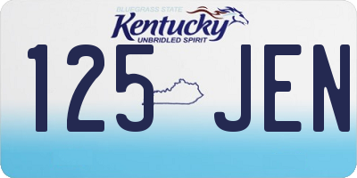 KY license plate 125JEN