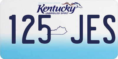 KY license plate 125JES