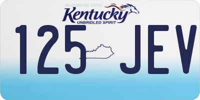 KY license plate 125JEV