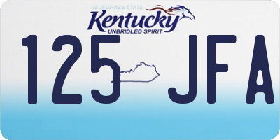 KY license plate 125JFA