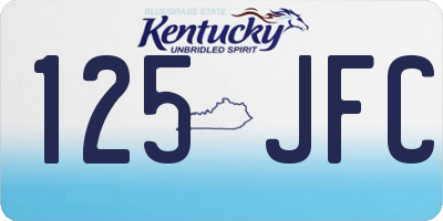 KY license plate 125JFC