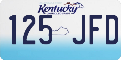 KY license plate 125JFD