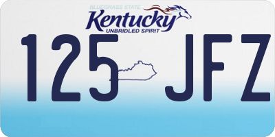 KY license plate 125JFZ