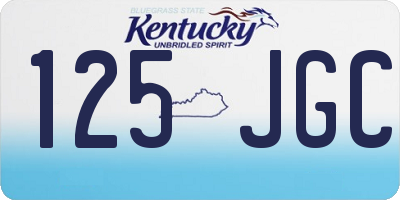 KY license plate 125JGC