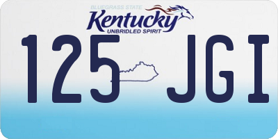KY license plate 125JGI