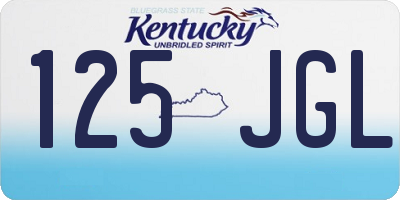 KY license plate 125JGL