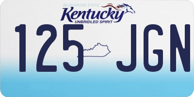 KY license plate 125JGN