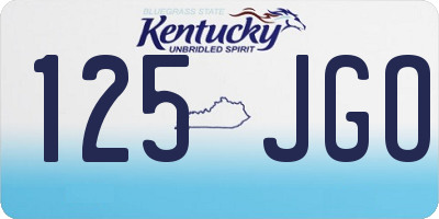KY license plate 125JGO