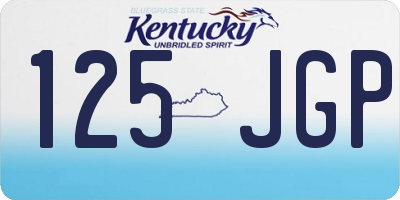KY license plate 125JGP
