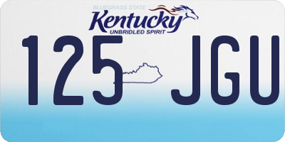 KY license plate 125JGU