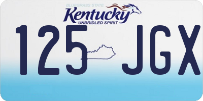 KY license plate 125JGX