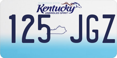 KY license plate 125JGZ