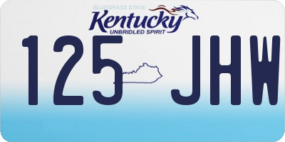 KY license plate 125JHW