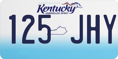 KY license plate 125JHY