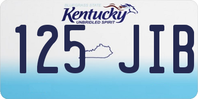 KY license plate 125JIB