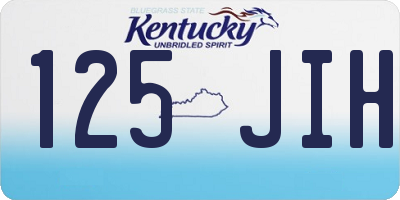 KY license plate 125JIH