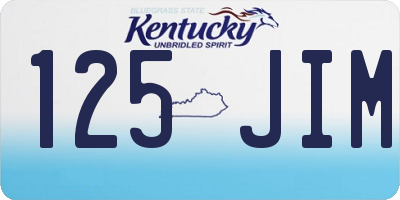 KY license plate 125JIM