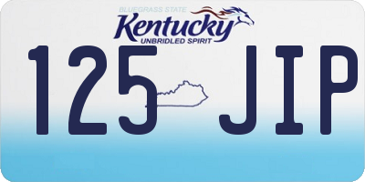 KY license plate 125JIP