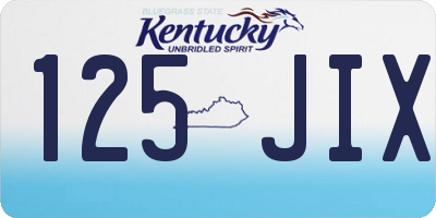 KY license plate 125JIX
