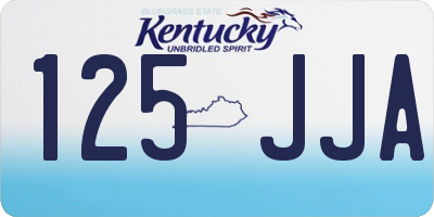 KY license plate 125JJA