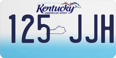 KY license plate 125JJH