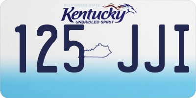 KY license plate 125JJI