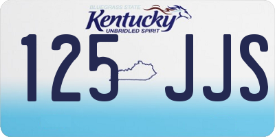 KY license plate 125JJS