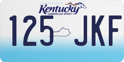 KY license plate 125JKF