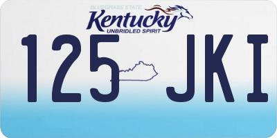 KY license plate 125JKI