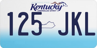 KY license plate 125JKL