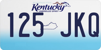 KY license plate 125JKQ