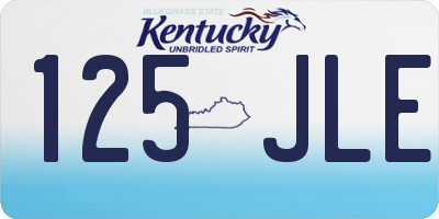 KY license plate 125JLE