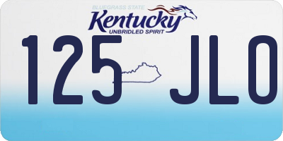 KY license plate 125JLO