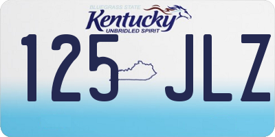 KY license plate 125JLZ