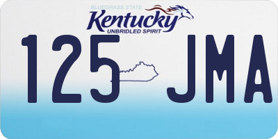 KY license plate 125JMA