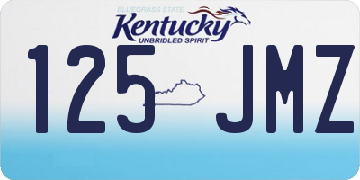 KY license plate 125JMZ