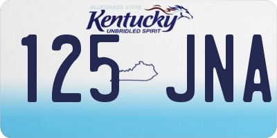 KY license plate 125JNA