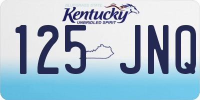 KY license plate 125JNQ